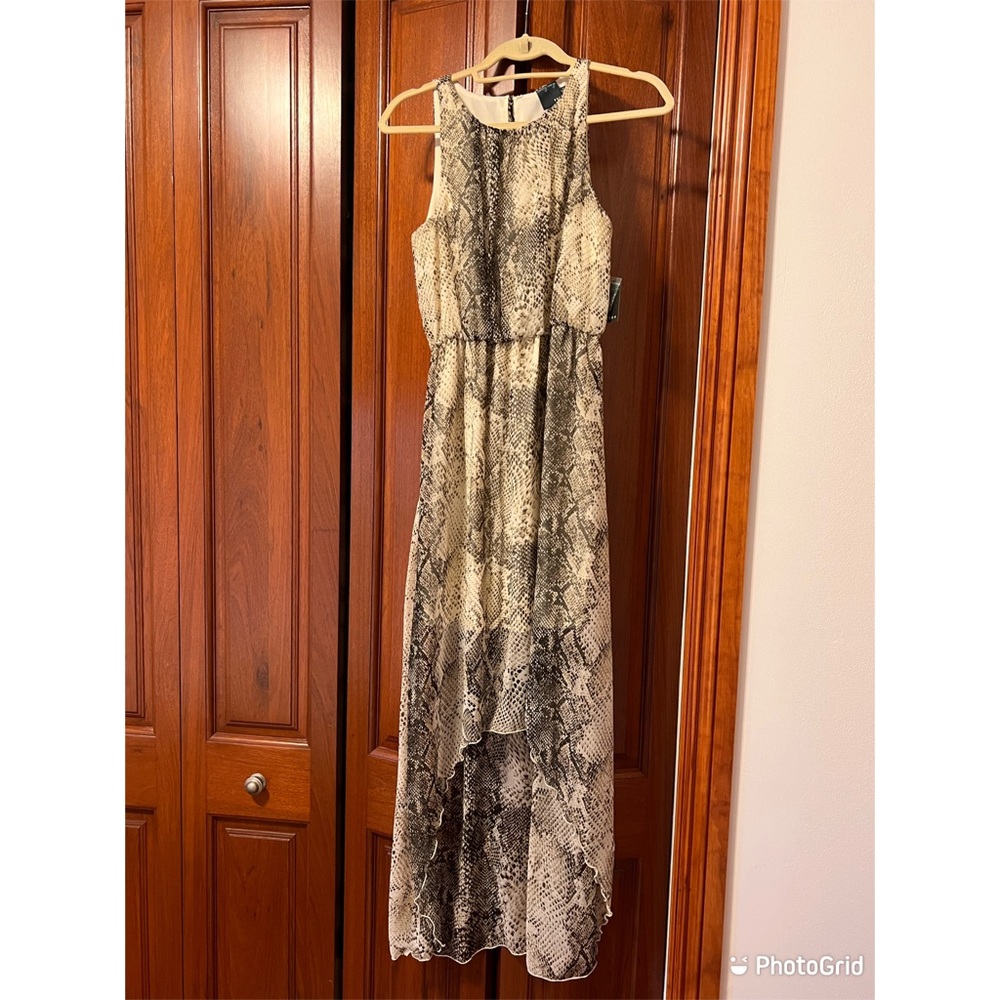 Gabby Skye High/Low Snakeskin Dress
